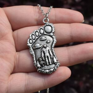 Bigfoot & His Little Alien Buddy Necklace